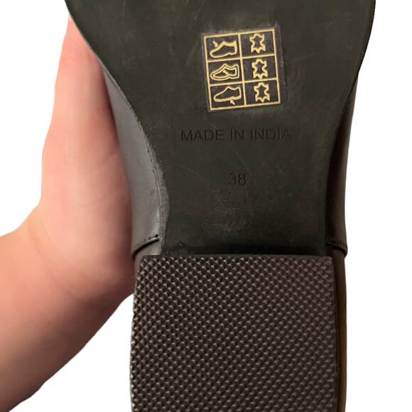 Free People Charm Double V Ankle Black Leather Boots Size 38 EU - Picture 7 of 12